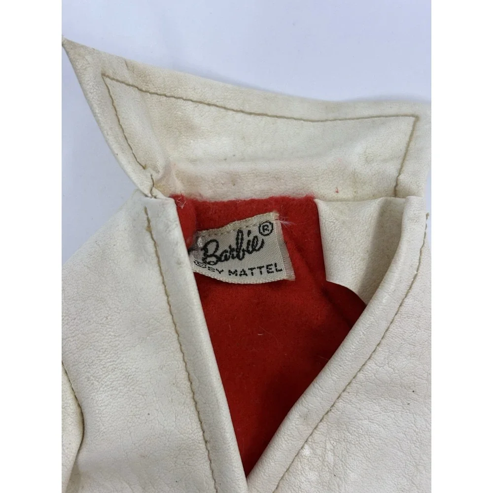 Vintage 1960's Mattel Barbie Winter Holiday #975 White Vinyl Coat